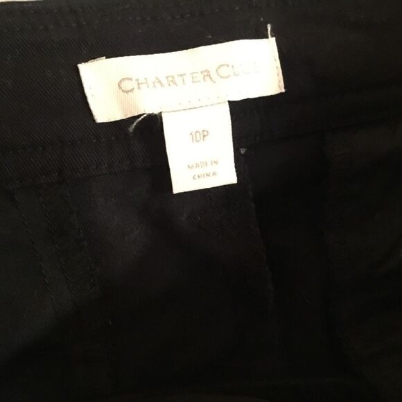 NWT. Charter Club Black Pants Sz. 10P - Picture 7 of 9
